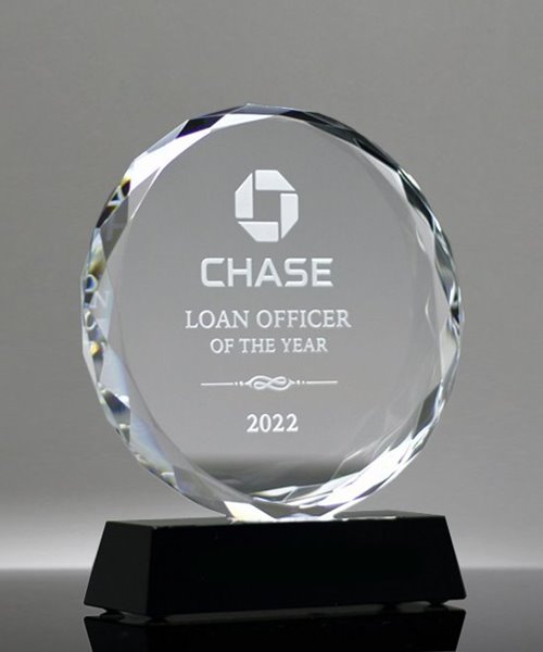 Picture of Round Crystal Award With Black Base