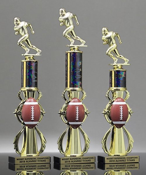 PDU Football Trophy With Color Sport Riser – Free Engraving (Model 96500)