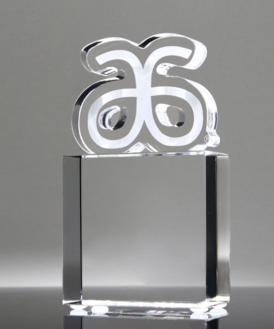 Custom Shaped Clear Crystal Logo Award | Edco Awards