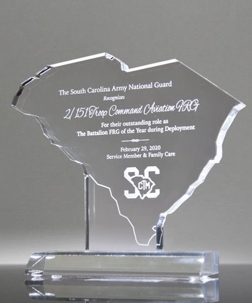 Picture of South Carolina Acrylic State Shape Trophy