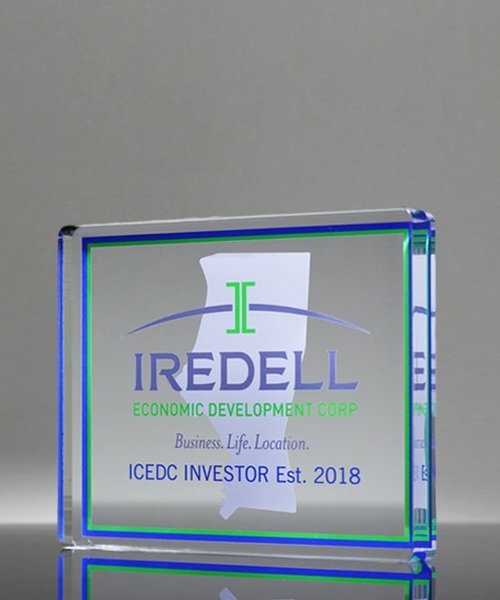 Picture of Round Edge Acrylic Rectangle Full Color Paperweight