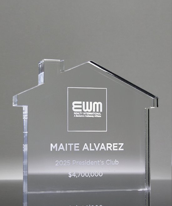 Classic Acrylic House Trophy - Real Estate Agent Award | Edco Awards