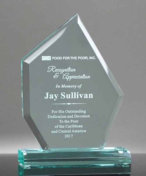 Picture of Beveled Peak Acrylic Jade Acrylic Award