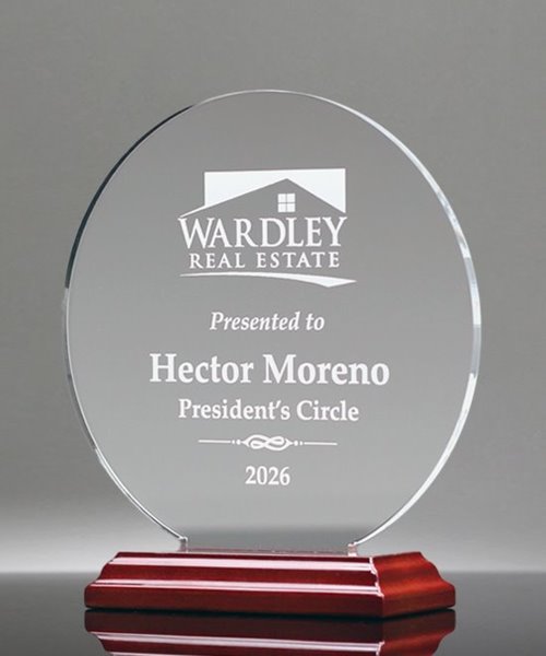 Picture of Acrylic Circle on Rosewood Base Award