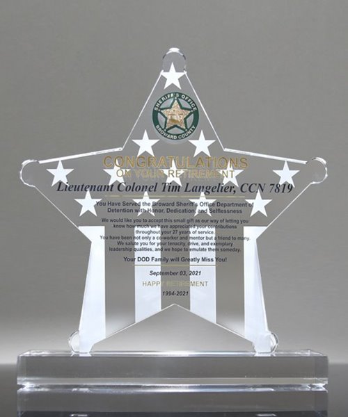 Picture of Acrylic Sheriff Star Service Award
