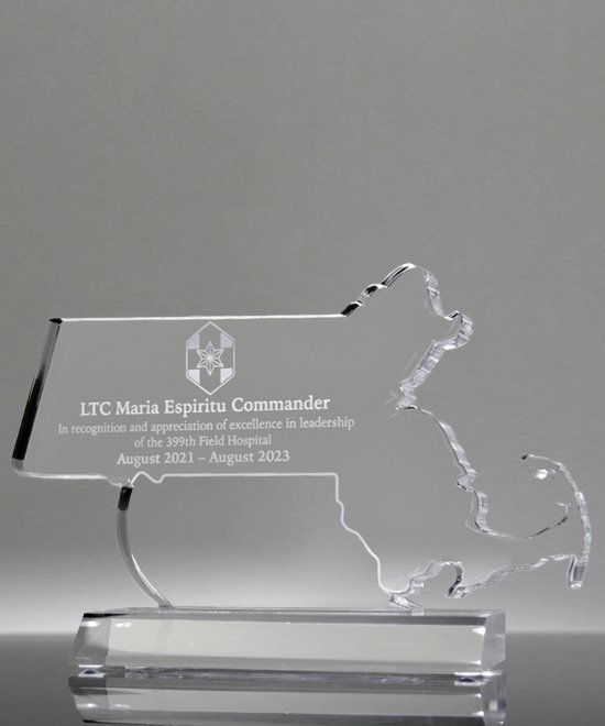 Massachusetts Acrylic State Shape Trophy | Edco Awards