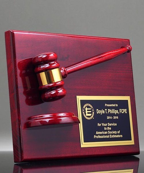 Picture of Rosewood Gavel Plaque with Sound Block