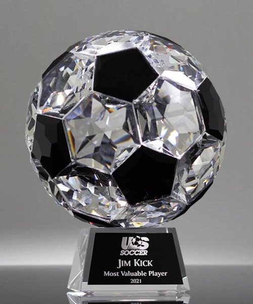 Picture of Faceted Crystal Soccer Ball Trophy