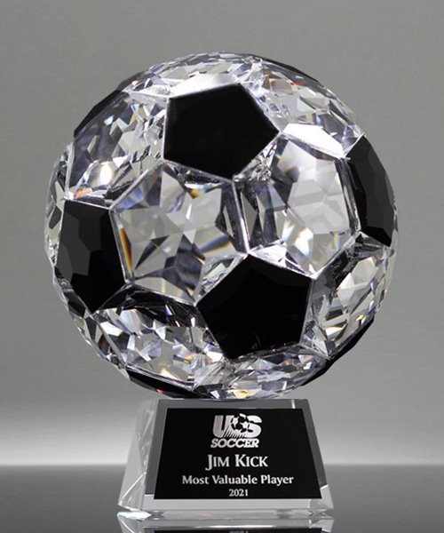 Picture of Faceted Crystal Soccer Trophy