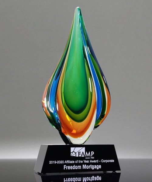 Picture of Laguna Green Flame Art Crystal Award