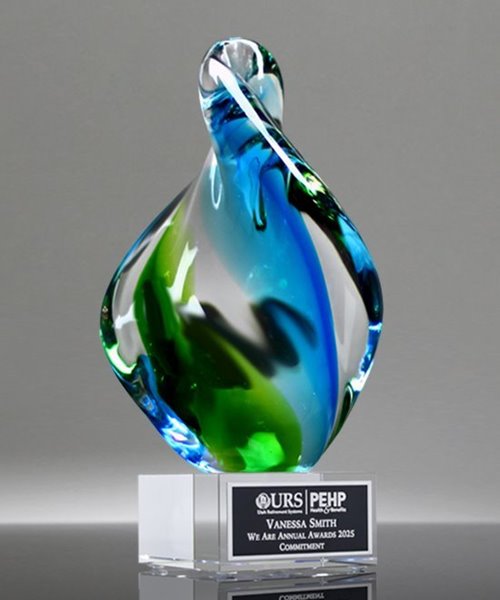 Picture of Symphony Twist Art Glass Award - Clear Base