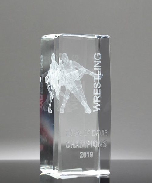 Picture of Collegiate Series Wrestling 3D Crystal Trophy