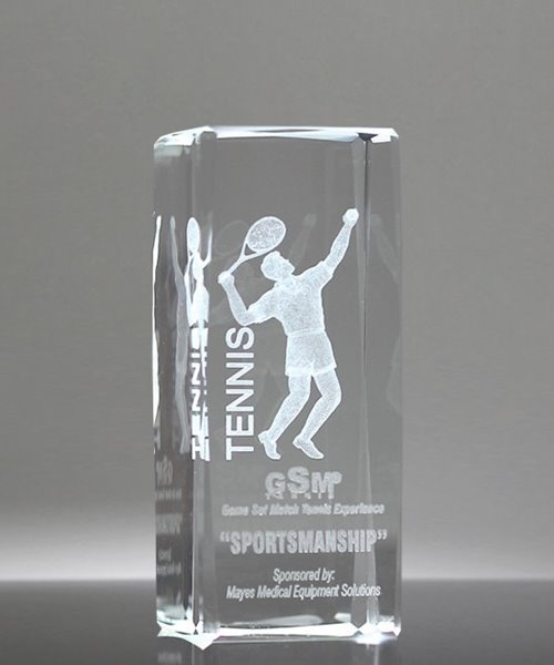 Picture of Collegiate Series Tennis 3D Crystal Trophy