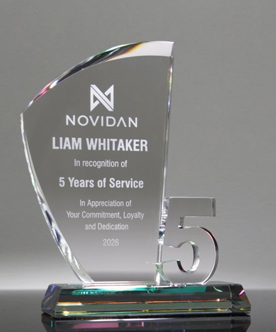 Crystal 5 Year Service Award - Spectral Milestone Series