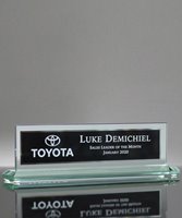 Picture of Jade Glass Desktop Name Plate