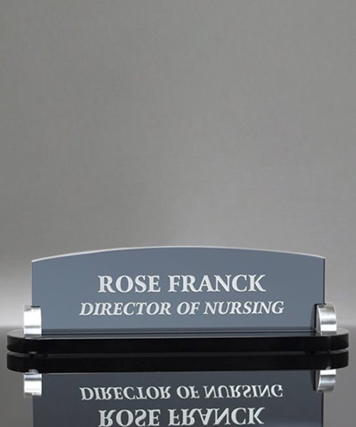 Picture of Smoked Glass Desktop Name Plate
