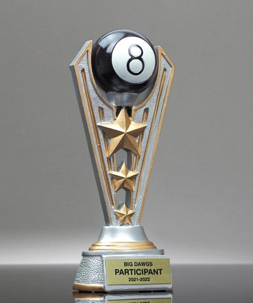 Picture of Billiards 8 Ball Victory Star Trophy - Medium Size