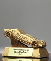 Picture of Golden Pinewood Derby Award Sculpture