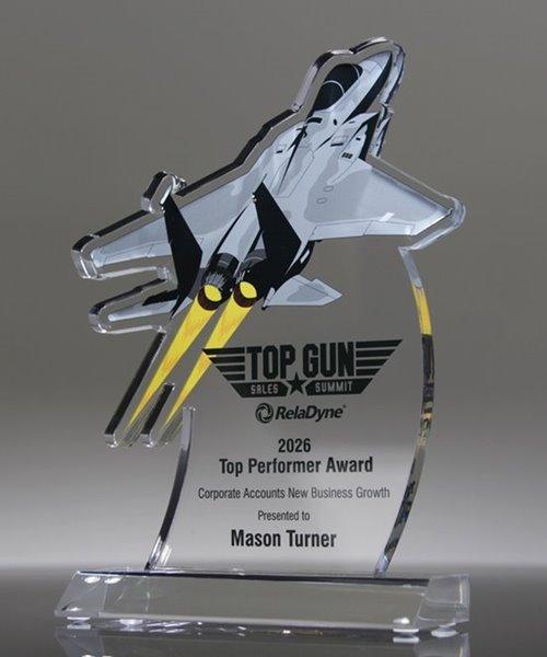 Acrylic F-15 Eagle Military Jet Trophy | Edco Awards