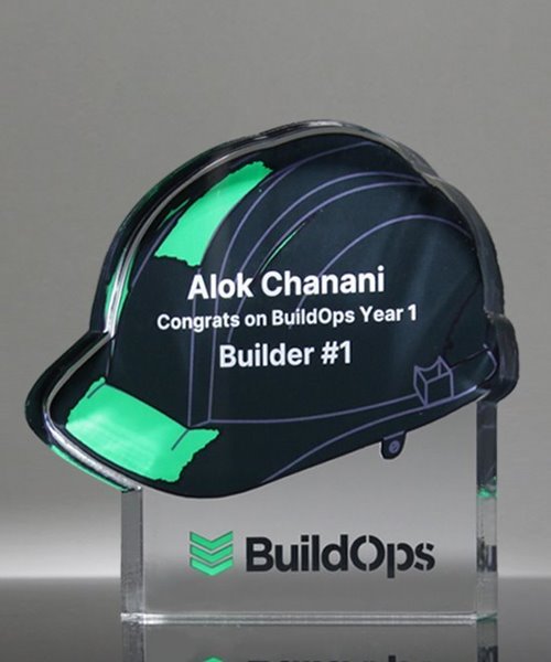 Picture of Custom Color Hard Hat Paperweight Award
