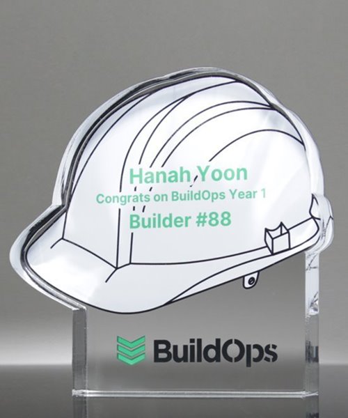 Picture of Custom Color Hard Hat Paperweight Award