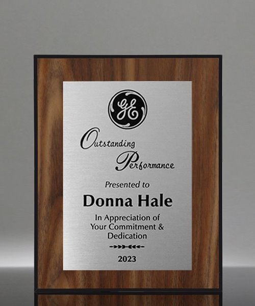 Picture of Black-Edge Walnut Value Plaque With Silver Plate