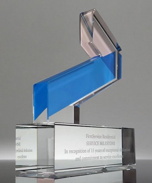 Picture of Custom Crystal Logo Award with UV Printing