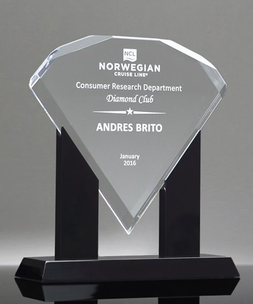 Picture of Acrylic Diamond on Black Base Award - Small Size