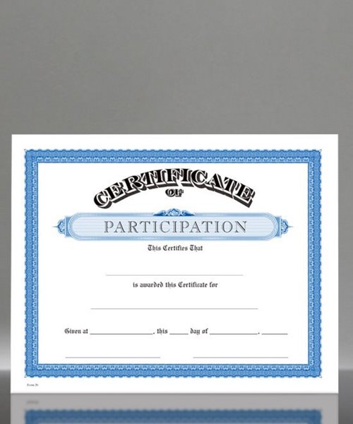 Picture of Parchtone Certificate of Participation