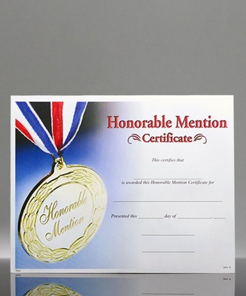 Picture of Photo-Image Certificate of Honorable Mention