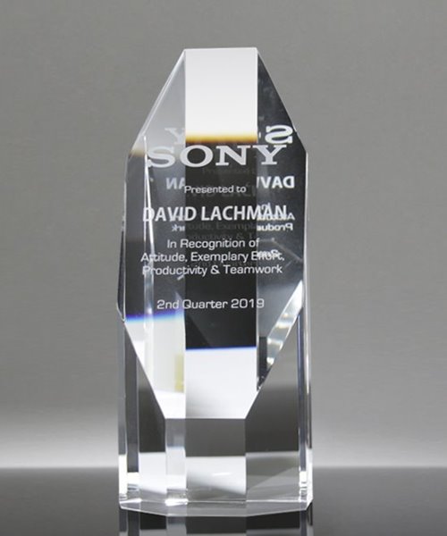 Picture of Optical Crystal Octagon Tower Award - Medium Size