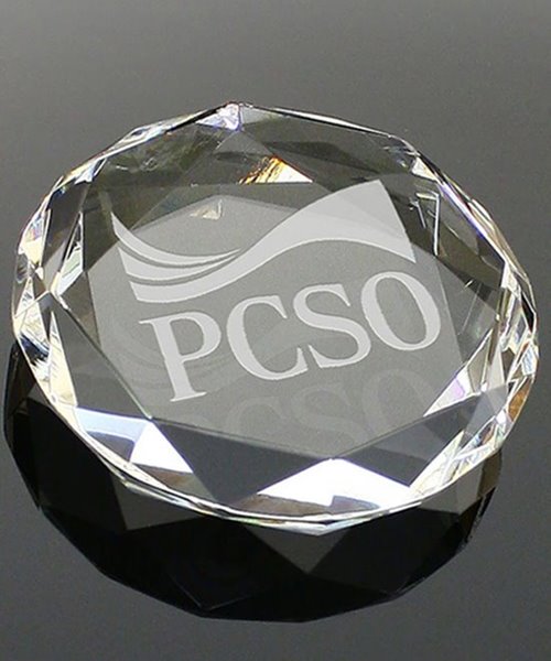 Picture of Multifaceted Crystal Round Paperweight