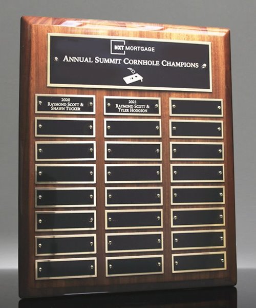 Picture of Elegant Gloss Walnut 24-Plate Perpetual Plaque