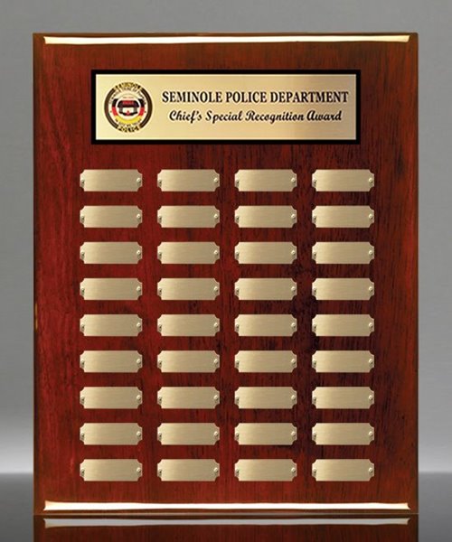 Picture of Special Recognition 36-Plate Rosewood Piano Perpetual Plaque