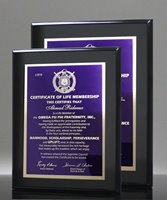 Picture of Gloss Ebony Designer Award Plaque - Purple Plate