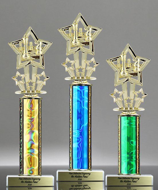 Chess Theme Round Column Trophy | Edco Awards