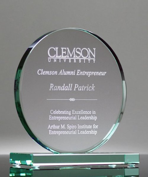 Picture of Classic Jade Glass Circle Award - Large Size