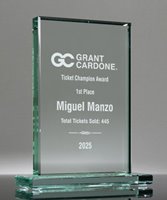 Picture of Optimist Jade Glass Rectangle Award - Large
