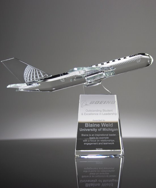 Boeing Airplane Crystal Award | Edco Awards