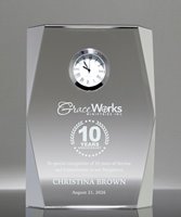 Picture of Faceted Crystal Clock Award
