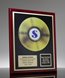 Picture of Gold Record Award Plaque