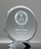 Picture of Round Glass Award on Silver Base