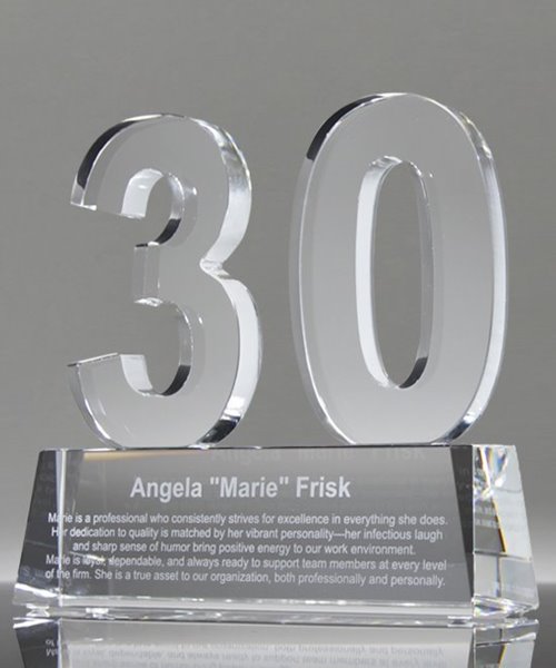 Picture of Crystal 30 Years of Service Award