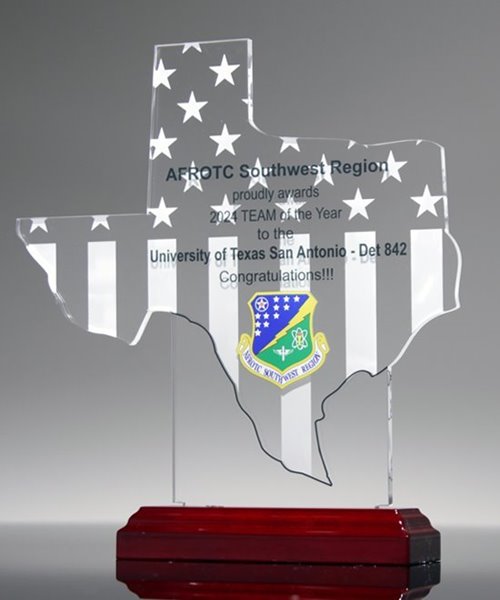 Texas State Shape Pop-In Trophy Award with Color Printing | Edco Awards