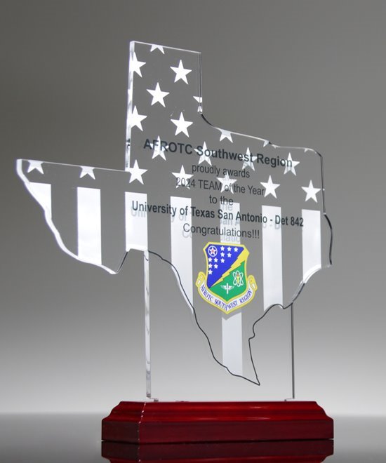 Texas State Shape Pop-In Trophy Award with Color Printing | Edco Awards