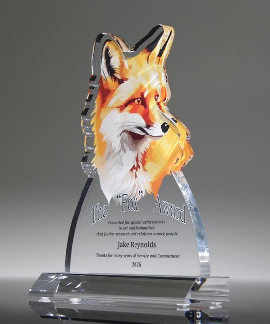 Acrylic Fox Trophy | Fox Shape Award | Edco Awards