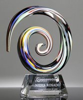 Picture of Lotus Spiral Art Crystal Award