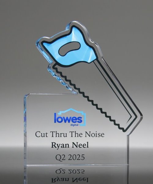 Saw Rectangle Paperweight Trophy | Edco Awards