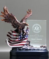 Picture of American Eagle Memorial Glass Plaque