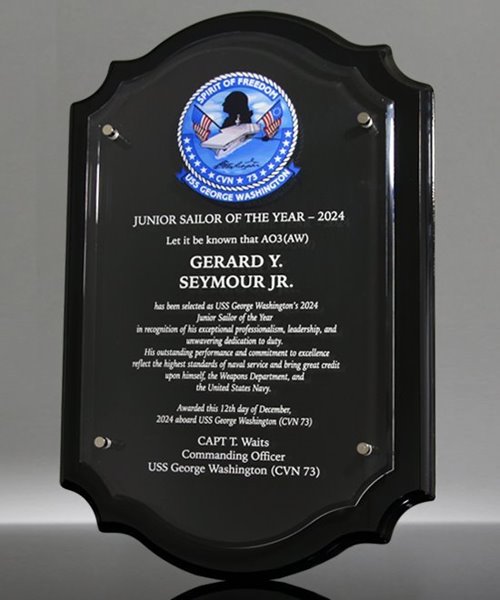 Picture of Scalloped Black Piano Award Plaque
